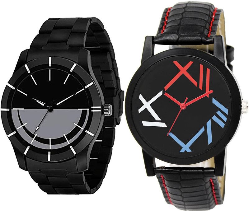 combo watch Analog Watch - For Girls New Formal Analogue Black Color Boys And Men Watch - B108-BL46.12 (Combo Of 2 )