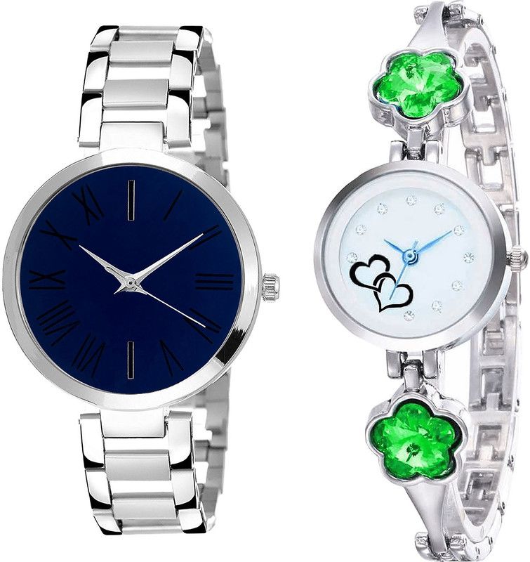 combo watch Analog Watch - For Girls Modern Exclusive Love Valentine Analogue Silver Color Girls And Women Watch - G298-G434 (Combo of 2 )