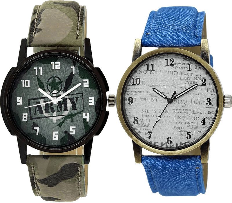 combo watch Analog Watch - For Girls New Model Army Analogue Green And Blue Color Boys And Men Watch - B21-BL46.28 (Combo Of 2 )