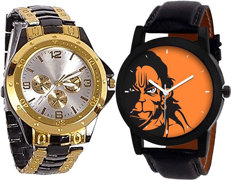 combo watch Analog Watch - For Girls Best Luxury Hanuman Analogue Black Color Boys And Men Watch - B73-B26 (Combo Of 2 )