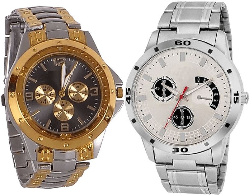 combo watch Analog Watch - For Girls New High Quality Analogue Silver Color Boys And Men Watch - B76-BL46.101 2 )