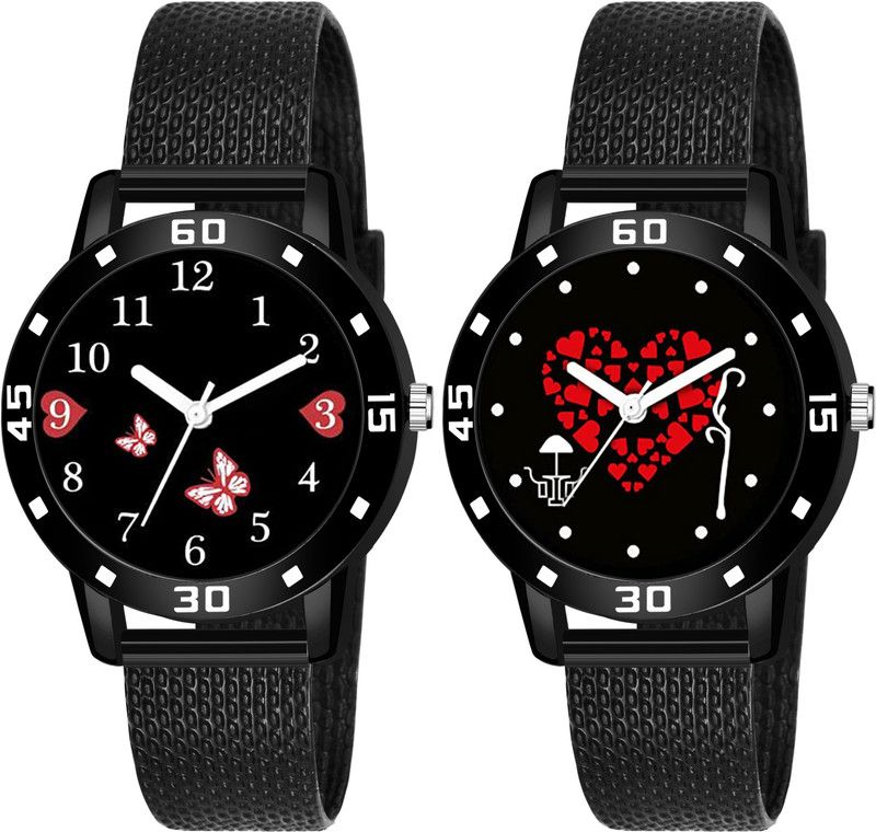 Fashion Statement Couple Design Two Combo Watch for Girls And Women Analog Watch - For Girls 2COMBO