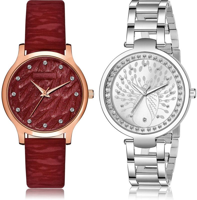 combo watch Analog Watch - For Girls New Heart Chain 2 Watch Combo For Girls And Women - GM333-GM207
