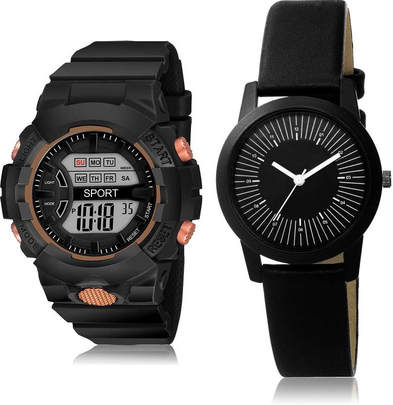 Analog-Digital Watch - For Girls Treading Chronograph 2 Watch Combo For Women And Girls - DG33-GO147