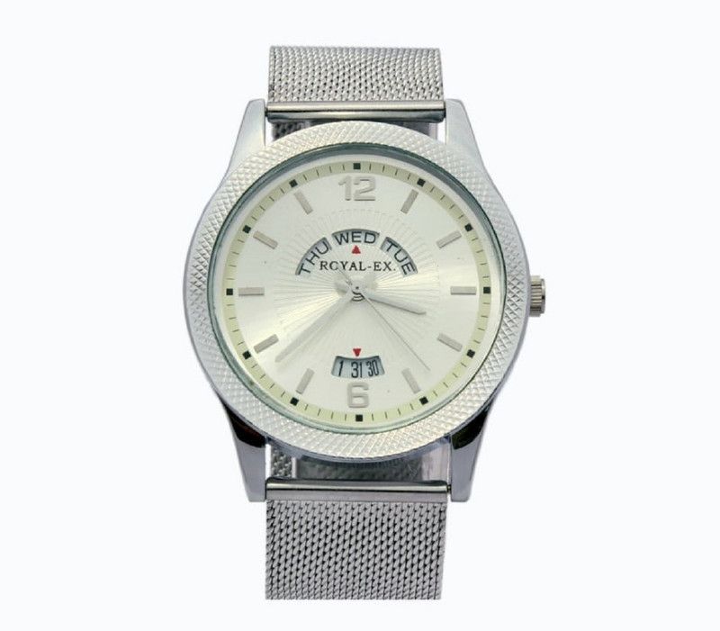 Analog Watch - For Men Silver Slim Analogue White Dial Men's Watch