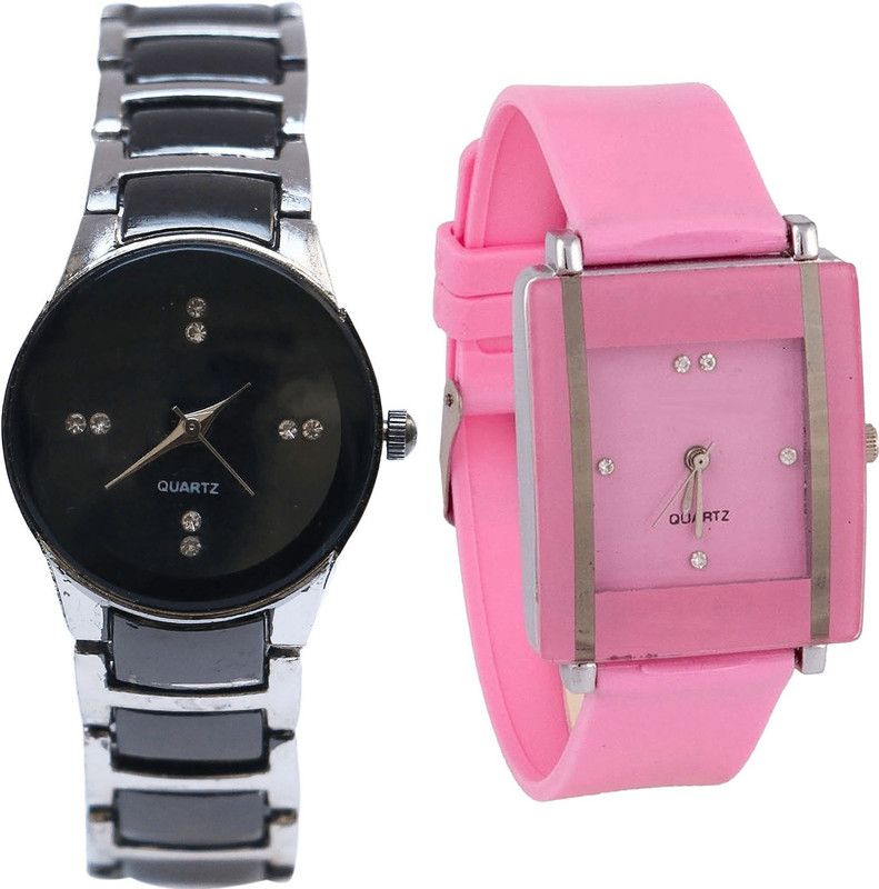 combo watch Analog Watch - For Girls New High Quality Analogue Silver And Pink Color Girls And Women Watch - G207-G14 (Combo Of 2 )