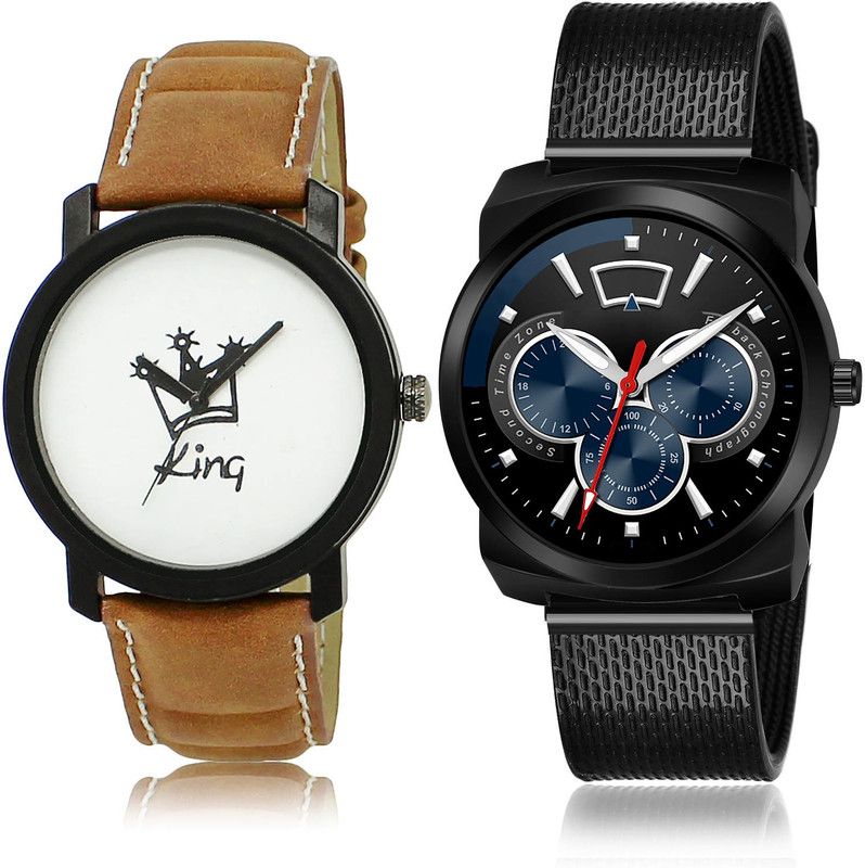 Analog Watch - For Men Modern 3D Design 2 Watch Combo For Boys And Men - BL46.18-(61-S-10)