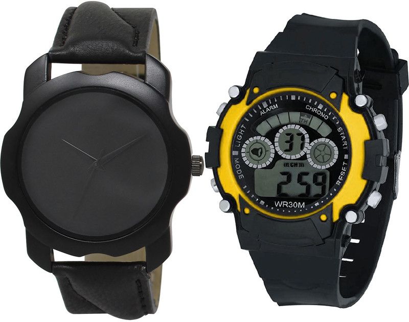 combo watch Analog Watch - For Girls Latest Chronograph Kids Analogue Black Color Boys And Men Watch - BL46.22-B6 (Combo Of 2 )