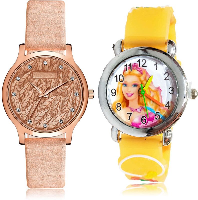 combo watch Analog Watch - For Women Treading 3D Design Doll Kids 2 Watch Combo For Girls And Women - GM334-GC45