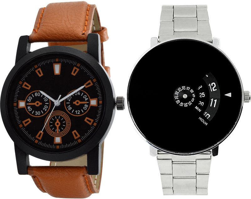 combo watch Analog Watch - For Girls Brand New Stylish Analogue Brown And Silver Color Boys And Men Watch - B31-B81 (Combo Of 2 )