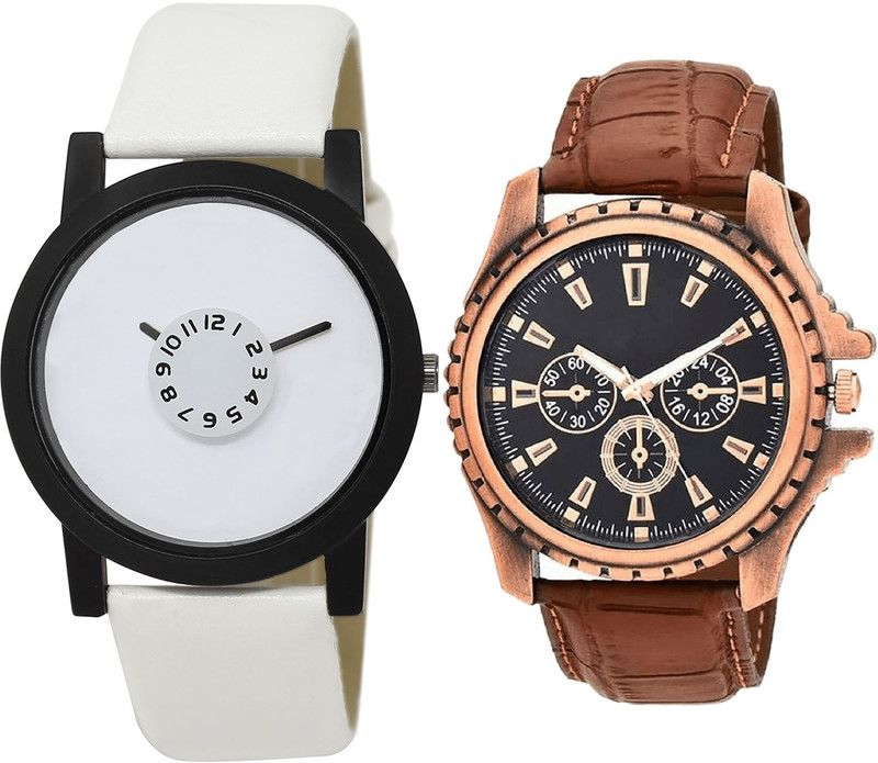 combo watch Analog Watch - For Girls Contemporary Luxury Analogue White And Brown Color Boys And Men Watch - BL46.26-B110 (Combo Of 2 )