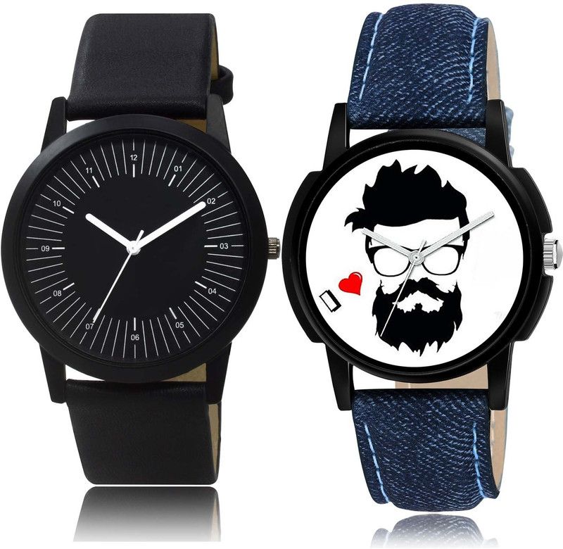 combo watch Analog Watch - For Men & Women Best Collegian Beard Style Combo Watch For Boys And Men - BO47-B12