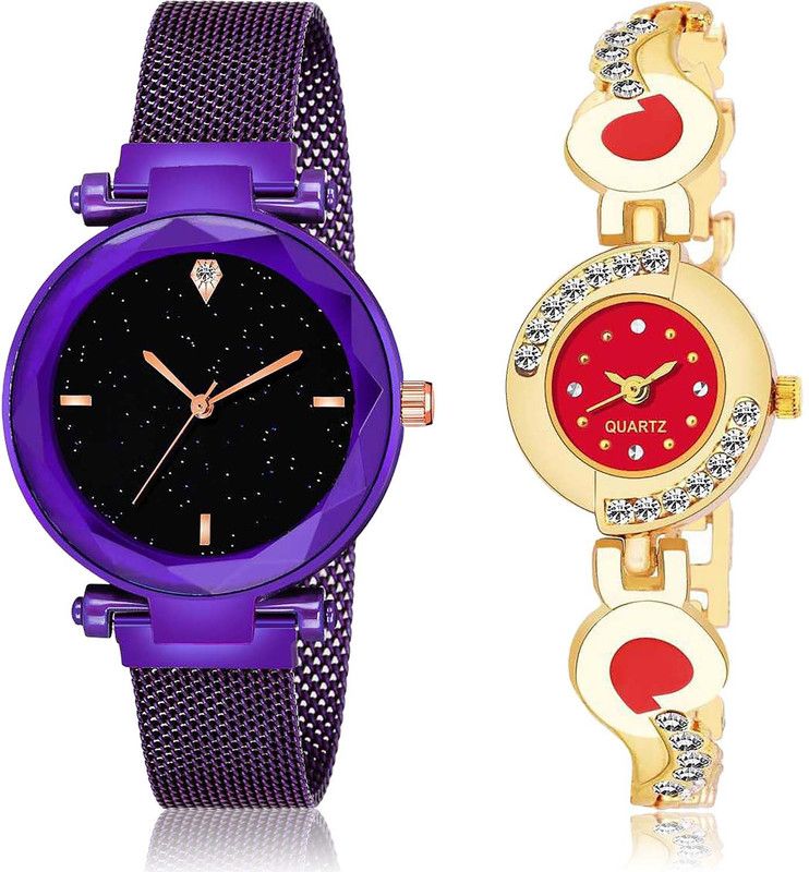 combo watch Analog Watch - For Girls Brand New Fashion Magnet And Chain Combo Watch For Girls And Women - GC3-G441