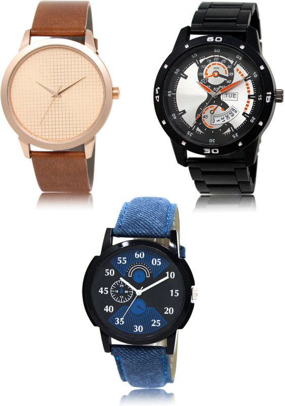 New latest Designer Combo of 3 Analog Watch - For Men LR34-LR107-LR02