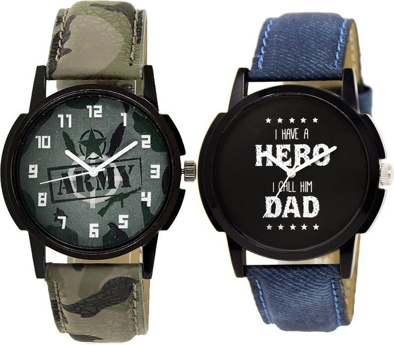 combo watch Analog Watch - For Girls New Rich Army Analogue Green And Blue Color Boys And Men Watch - B21-BL46.7 (Combo Of 2 )