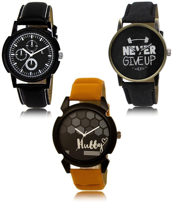 Stylish Attractive Professional Designer Combo Analog Watch - For Men LR-13-27-32 Hot Selling Premium Quality Collection Latest Set of 3