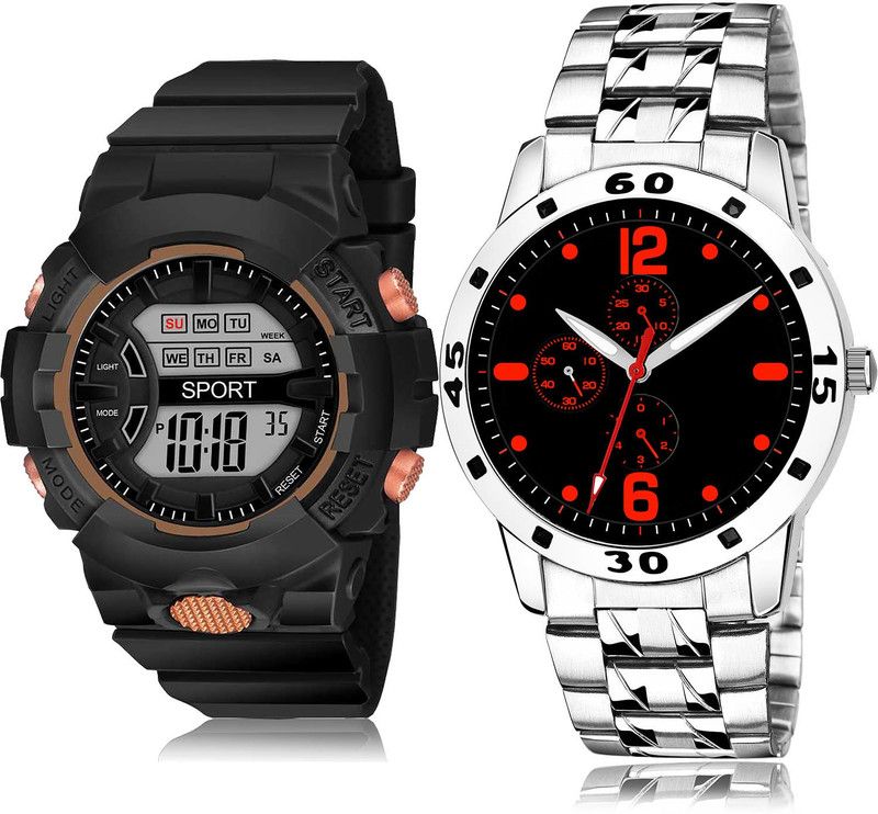 Analog-Digital Watch - For Boys Classical Italian Designer 2 Watch Combo For Boys And Men - DG33-(69-S-19)