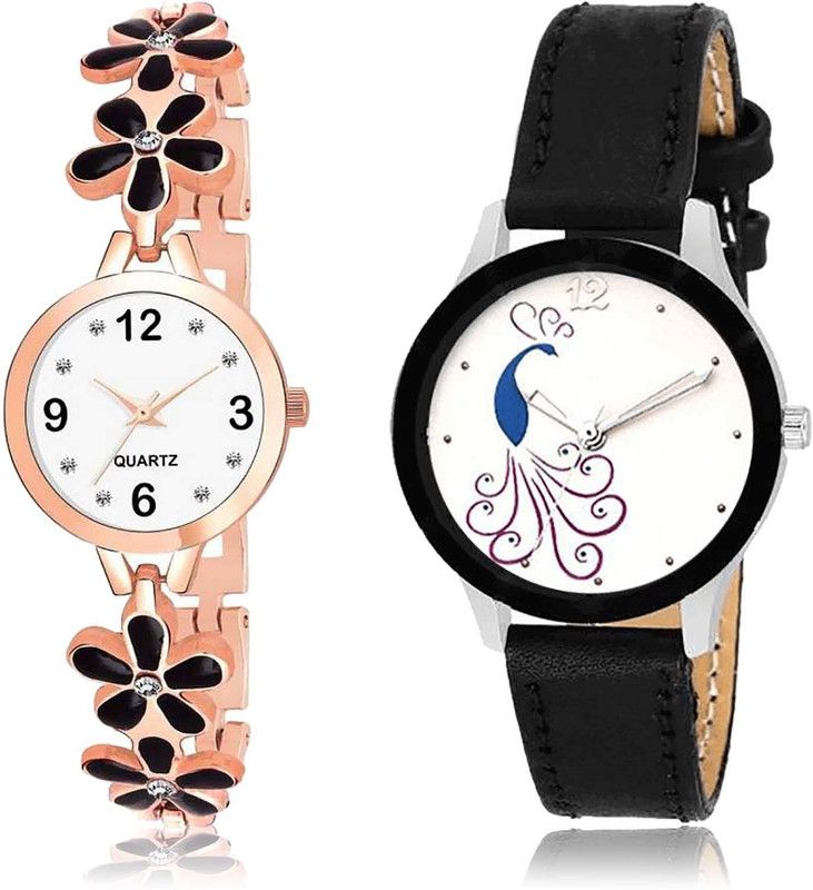 combo watch Analog Watch - For Girls Classical 3D Design Flower And Peacock Combo For Girls And Women - G460-G271
