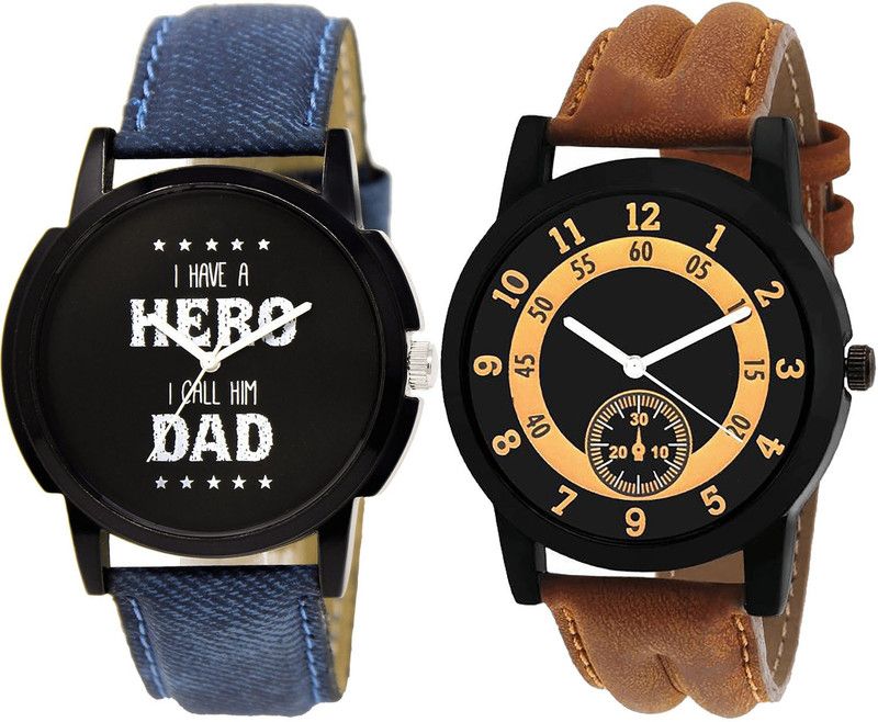 combo watch Analog Watch - For Girls Contemporary Designer Analogue Blue And Brown Color Boys And Men Watch - BL46.7-B14 (Combo Of 2 )