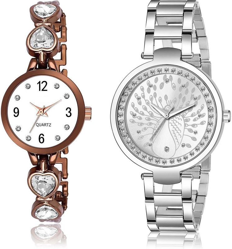 combo watch Analog Watch - For Girls Brand New Professional Love Heart And Chain Combo Watch - G500-GM207