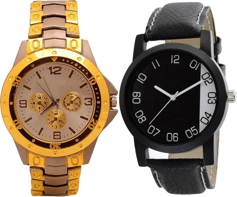 combo watch Analog Watch - For Girls Brand New Traditional Analogue Silver And Black Color Boys And Men Watch - B74-B38 (Combo Of 2 )
