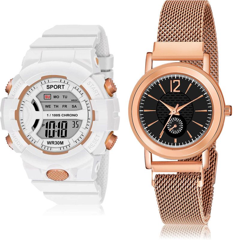 Analog-Digital Watch - For Women Latest Tread 2 Watch Combo For Women And Girls - DG37-GW38
