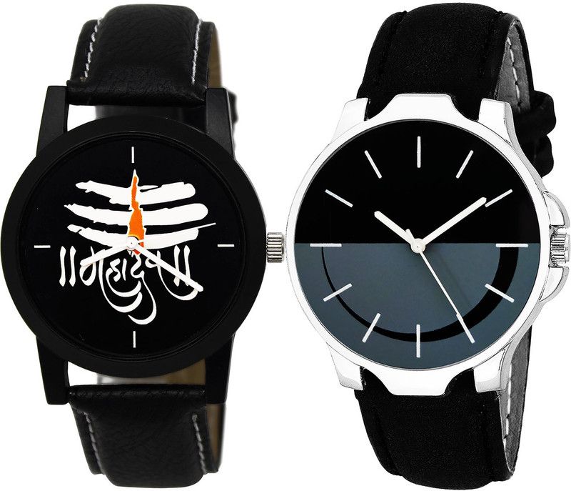 combo watch Analog Watch - For Girls Treading High Quality Mahadev Analogue Black Color Boys And Men Watch - B114-B111 (Combo Of 2 )