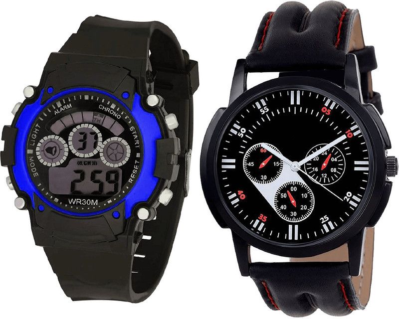 combo watch Analog Watch - For Girls New Branded Kids Analogue Black Color Boys And Men Watch - B2-B104 (Combo Of 2 )