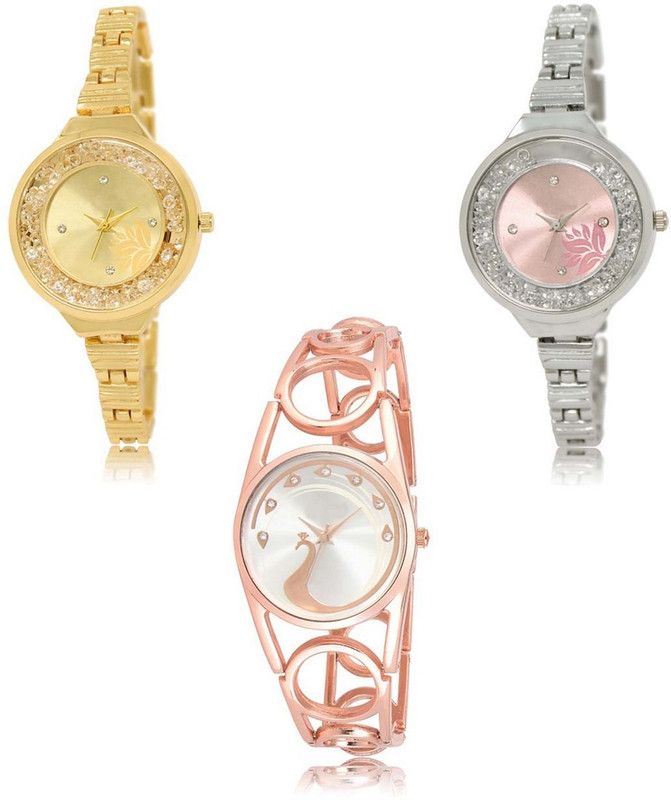 Latest Set of 3 Stylish Attractive Professional Designer Combo Analog Watch - For Women LR-224-226-232 Premium Quality Collection