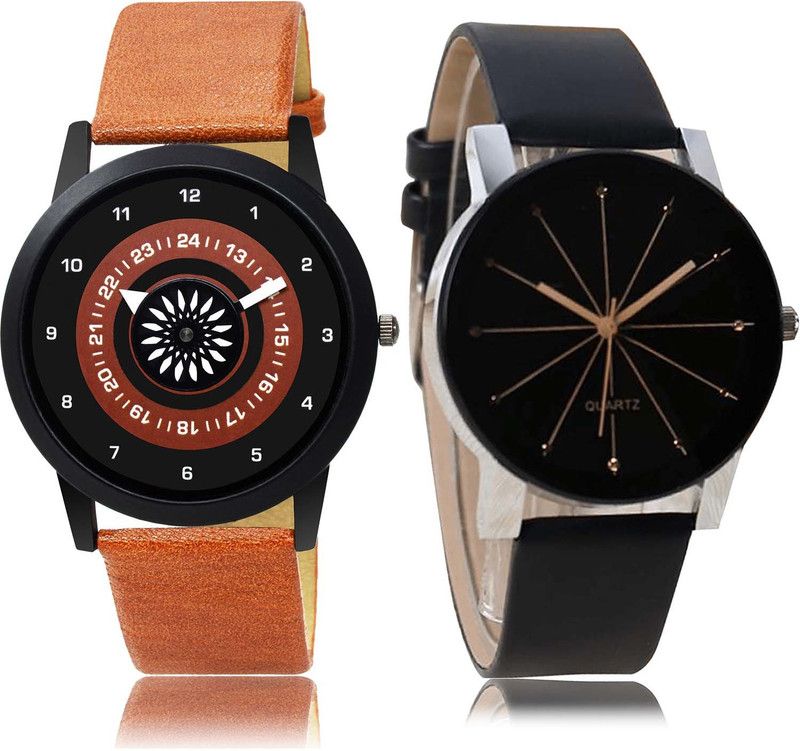 combo watch Analog Watch - For Boys New Present Speedometer And Crystal Brown And Black Color Boys And Men Watch - B384-B51 (Combo Of 2)
