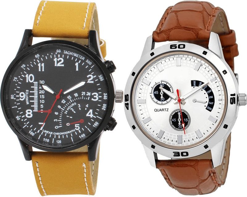 combo watch Analog Watch - For Girls Contemporary Technology Analogue Brown Color Boys And Men Watch - B42-B52 (Combo Of 2 )