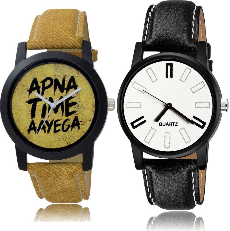 combo watch Analog Watch - For Men Brand New Quartz Apna Time Aayega Watch - B383-B924
