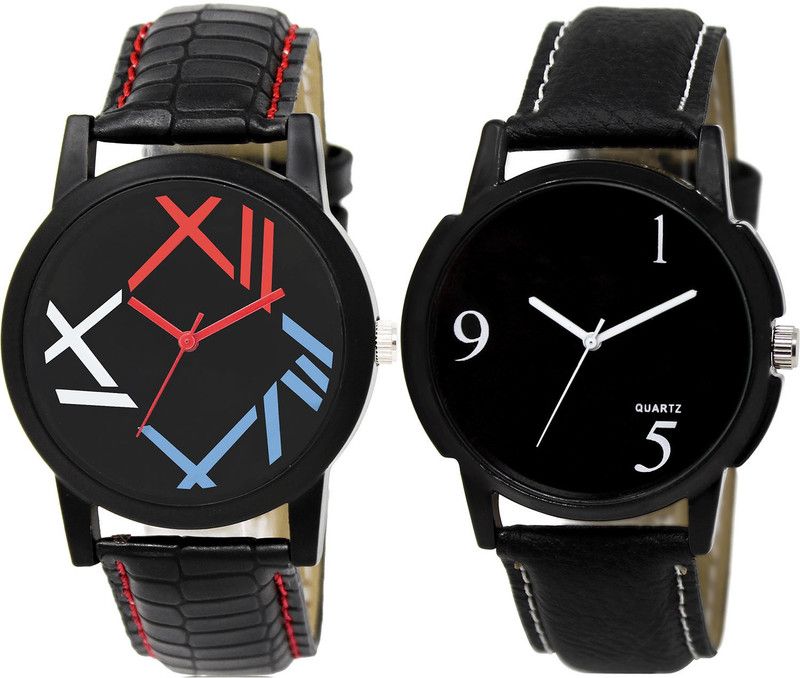 combo watch Analog Watch - For Girls Brand New Royal Analogue Black Color Boys And Men Watch - BL46.12-BL46.6 (Combo Of 2 )