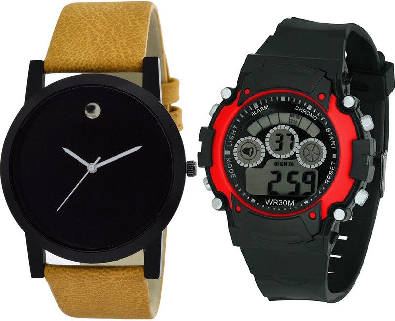 combo watch Analog Watch - For Girls New Stylish Kids Analogue Brown And Black Color Boys And Men Watch - B59-B5 (Combo Of 2 )