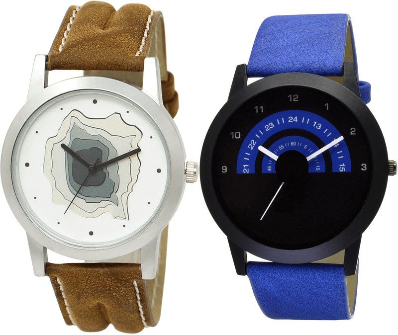 combo watch Analog Watch - For Girls h Fashion Analogue Brown And Blue Color Boys And Men Watch - BL46.9-B47 (Combo Of 2 )