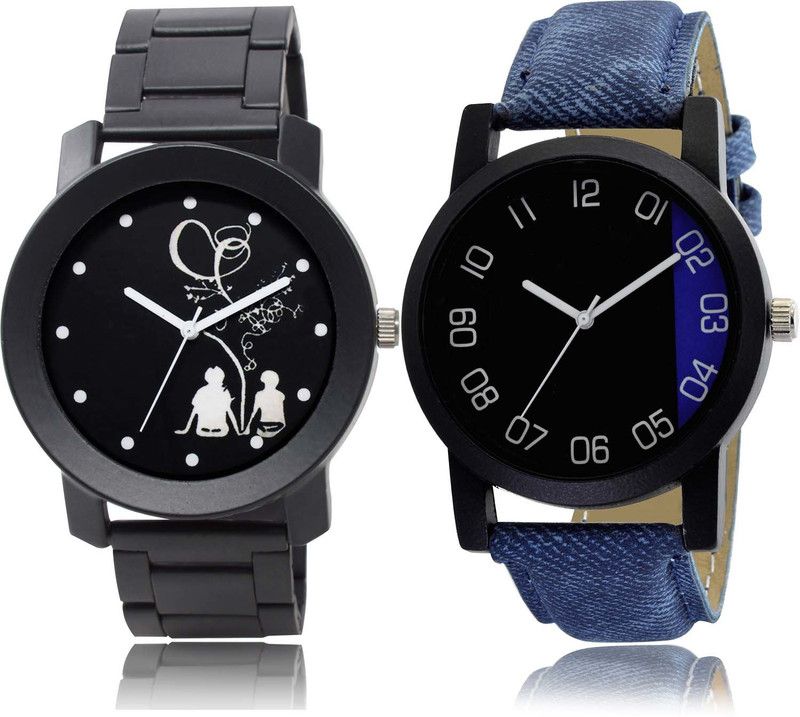 combo watch Analog Watch - For Boys & Girls Classical Heart Couple Love Chain Combo Watch For Boys And Men - BO53-B37