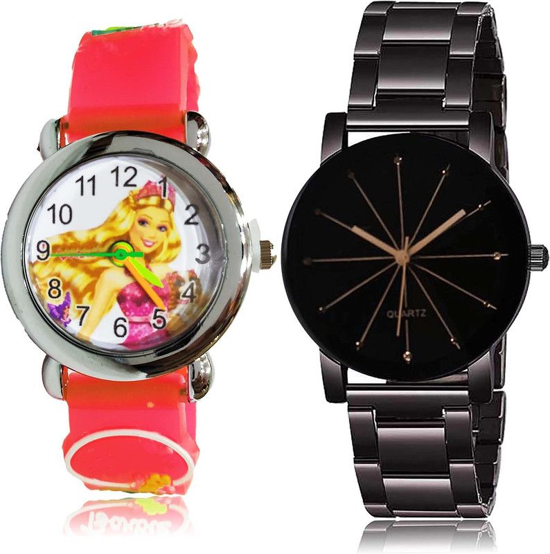 combo watch Analog Watch - For Girls Classical Collegian Anneliese Doll Kids And Crystal Shape Glass 2 Watch Combo For Girls And Women - GC76-G520
