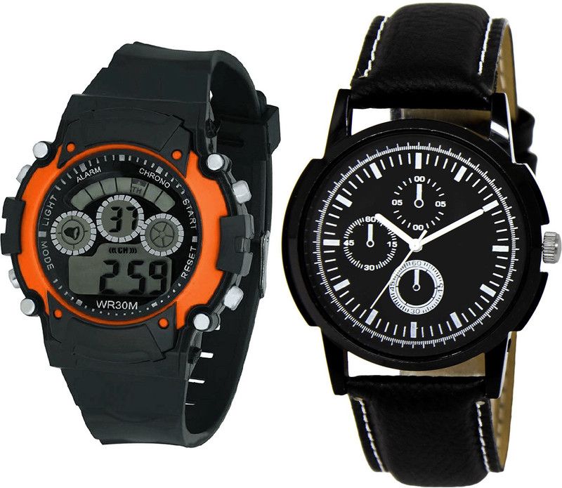 combo watch Analog Watch - For Girls Modern Heart Kids Analogue Black Color Boys And Men Watch - B4-BL46.13 (Combo Of 2 )