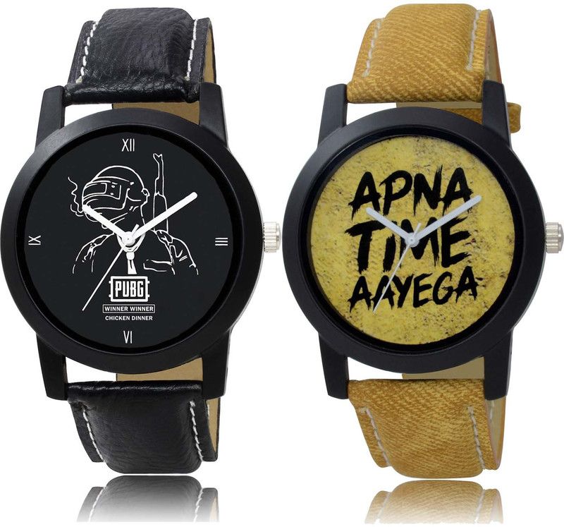 combo watch Analog Watch - For Boys & Girls New Traditional Pubg Military Army And Apna Time Aayega Combo Watch For Boys And Men - BO45-B383