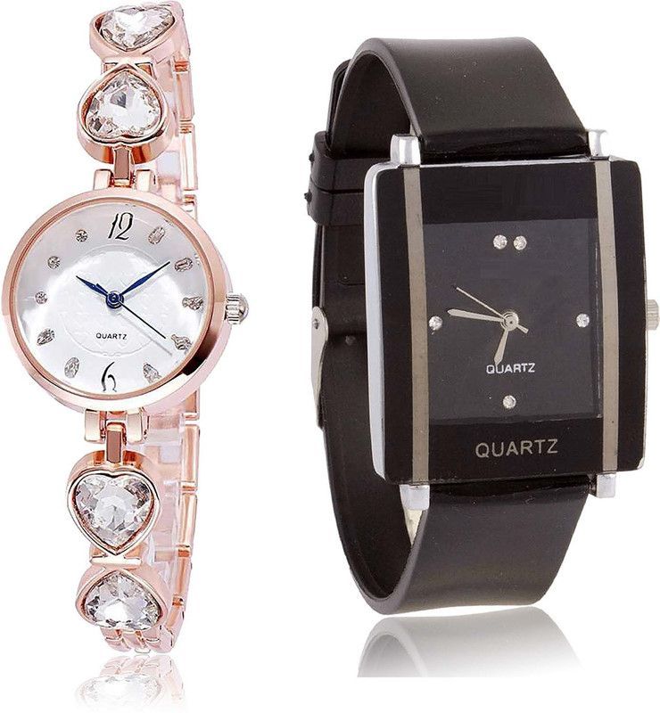 Analog Watch - For Women New Professional Love Heart Combo Watch For Girls And Women - G443-G12
