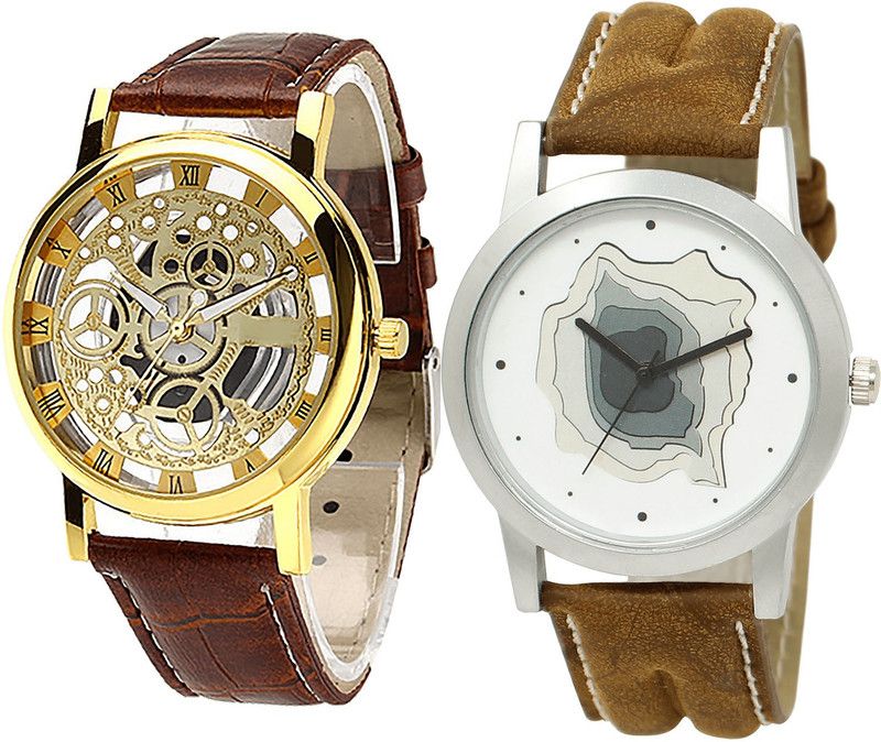 combo watch Analog Watch - For Girls Contemporary Tread Open Analogue Brown Color Boys And Men Watch - B45-BL46.9 (Combo Of 2 )