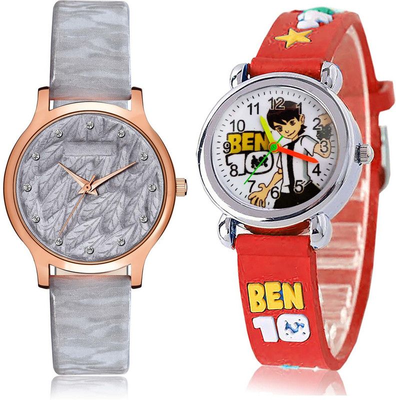 combo watch Analog Watch - For Girls Modern Rich Ben 10 Kids 2 Watch Combo For Girls And Women - GM335-GC121