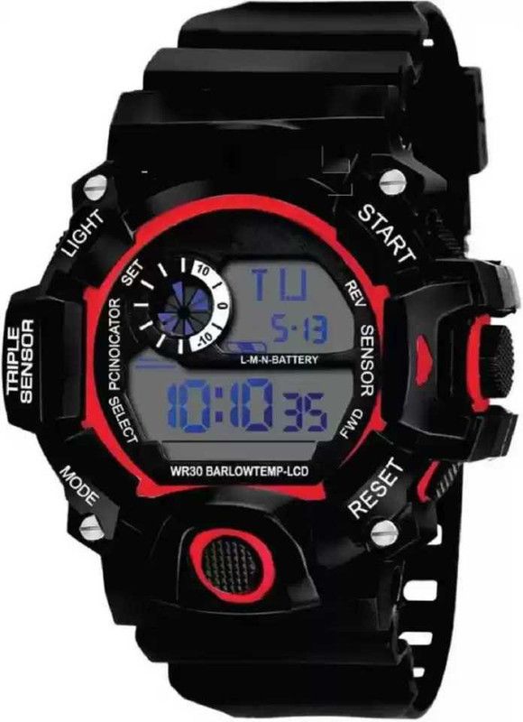 Digital Watch - For Boys & Girls (SOCK_RED) Digital Stylish Sports Day and Date Kids Watch