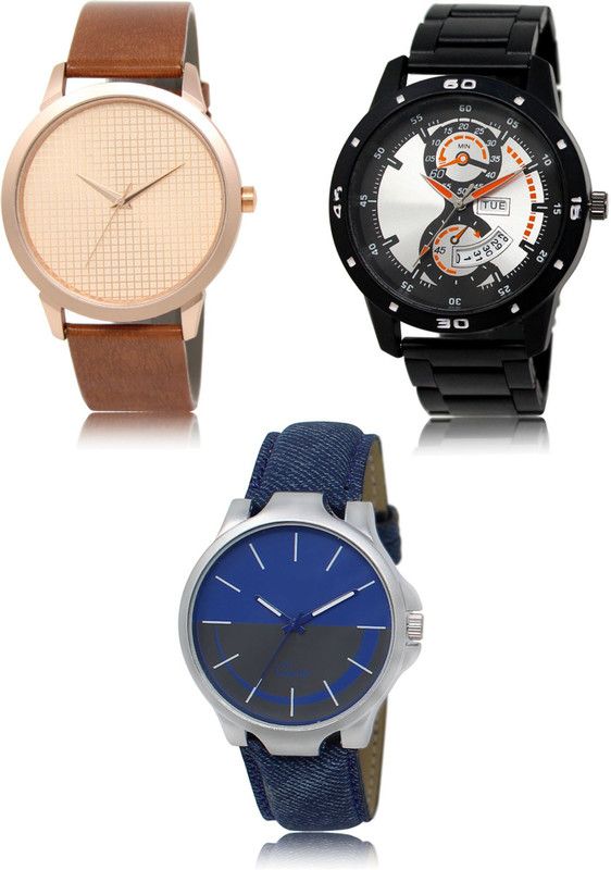 New latest Designer Combo of 3 Analog Watch - For Men LR34-LR107-LR24