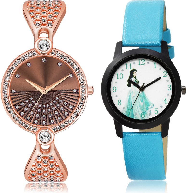 Analog Watch - For Girls Modish 3D Design 2 Watch Combo For Women And Girls - GM251-GO134