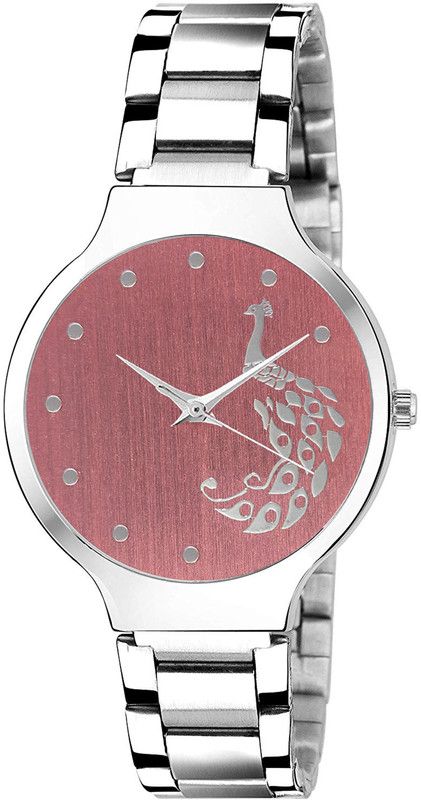 Analog Watch - For Women Pink Dial Silver Metal Chain Strap S6-612