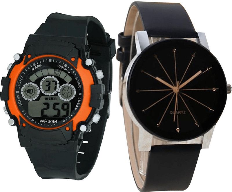 combo watch Analog Watch - For Girls New Quartz Kids Analogue Black Color Boys And Men Watch - B4-B51 (Combo Of 2 )