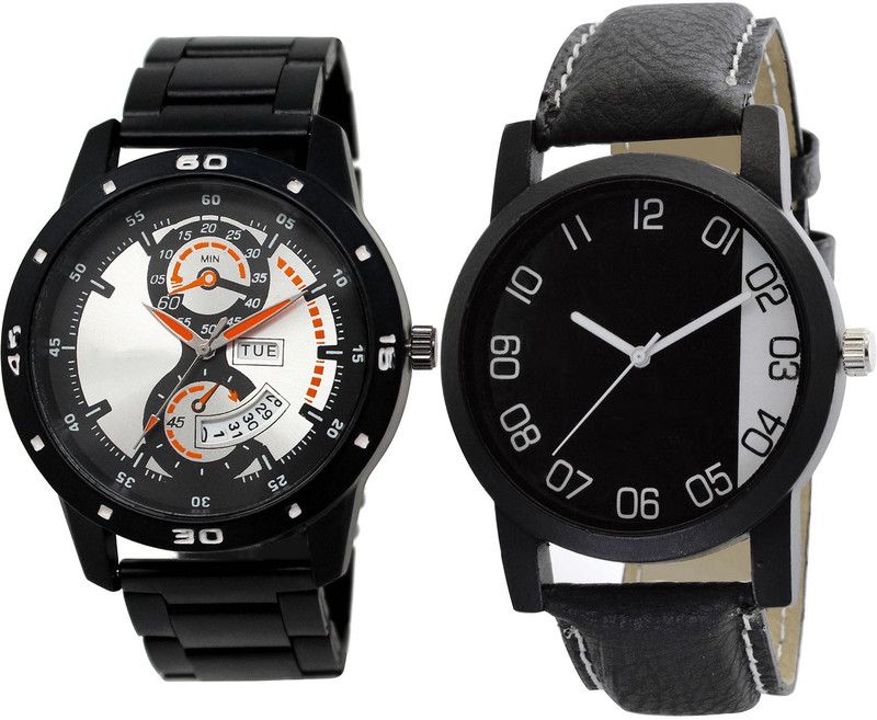combo watch Analog Watch - For Girls Treading Formal Day And Date Analogue Black Color Boys And Men Watch - BL46.107-B38 (Combo Of 2 )