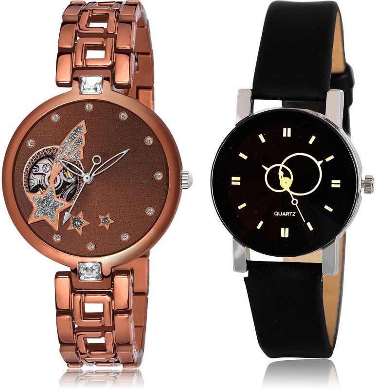 Analog Watch - For Girls Contemporary Diwali 2 Watch Combo For Women And Girls - G663-G386