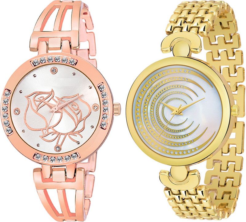 Analog Watch - For Girls Combo pack 2 New Diamond Studded Watch For Girls & Women BB-07785
